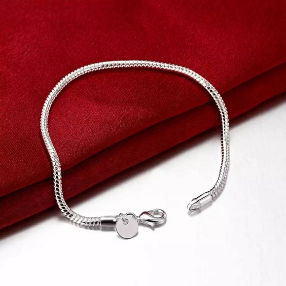 NEW 925 Sterling Silver Snake Chain Bracelet - Picture 4 of 15